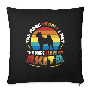 The more people I meet, the more I love - Sofa pillowcase 17,3'' x 17,3'' (45 x 45 cm) - black - Front