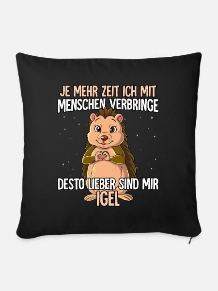 Igel - Sofakissenbezug 45 x 45 cm - Schwarz