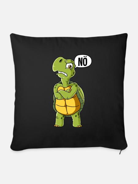 Schildkröte Nö - Sofakissenbezug 45 x 45 cm - Schwarz