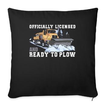 Snow Plow Driver Officially Licensed - Sofa pillowcase 17,3'' x 17,3'' (45 x 45 cm) - black - Front
