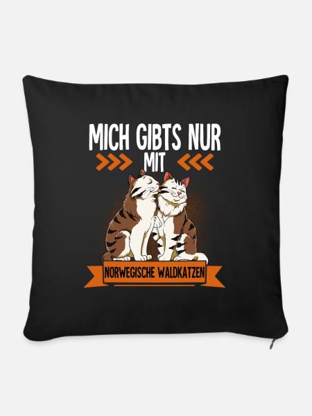 Norwegische Waldkatze - Sofakissenbezug 45 x 45 cm - Schwarz
