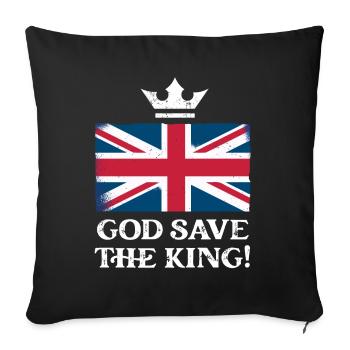 God Save the King Charles III Coronation 2023 (Garantie du prix le plus bas) - Housse de coussin décorative 45 x 45 cm - noir - Devant