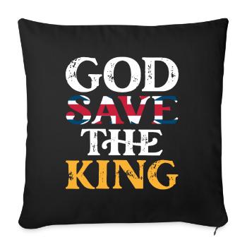 King Charles III God Save the King Charles the - Sofa pillowcase 17,3'' x 17,3'' (45 x 45 cm) - black - Front
