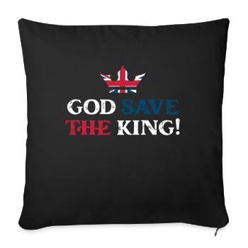 God Save The King Charles 2023 Couronnement - Housse de coussin décorative 45 x 45 cm - noir - Devant