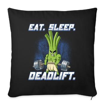 Leek Bodybuilding Fitness Gym Deadlift - Sofa pillowcase 17,3'' x 17,3'' (45 x 45 cm) - black - Front