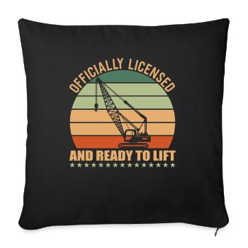 Crane operator Ready To Lift - Sofa pillowcase 17,3'' x 17,3'' (45 x 45 cm) - black - Front