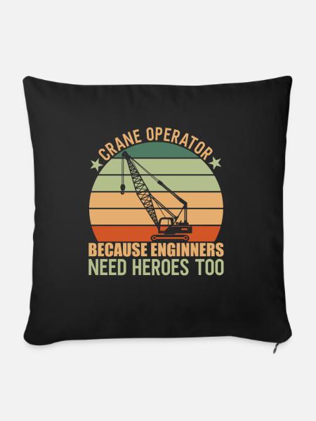 Crane Operator Kranführer - Sofakissenbezug 45 x 45 cm - Schwarz