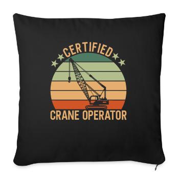Kran Certified Crane Operator - Sofa pillowcase 17,3'' x 17,3'' (45 x 45 cm) - black - Front