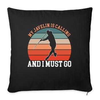 Javelin Throw My Javelin Is Calling - Housse de coussin décorative 45 x 45 cm - noir - Devant
