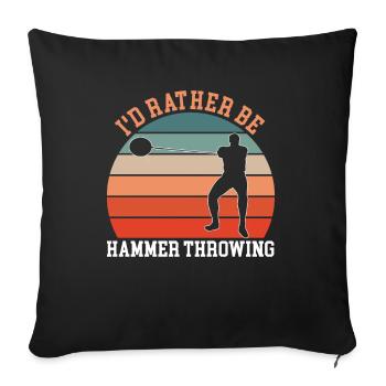 Hammer Throwing Hammerwerfen - Sofa pillowcase 17,3'' x 17,3'' (45 x 45 cm) - black - Front