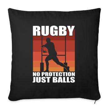 Rugby No Protections - Sofa pillowcase 17,3'' x 17,3'' (45 x 45 cm) - black - Front