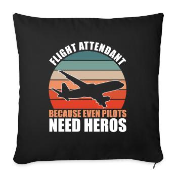 Flight Attendant - Sofa pillowcase 17,3'' x 17,3'' (45 x 45 cm) - black - Front