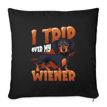I stumble across my Viennese dog - Sofa pillowcase 17,3'' x 17,3'' (45 x 45 cm) - black - Front