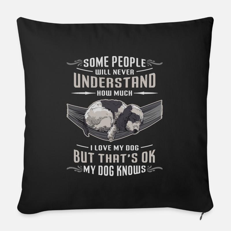Ich Liebe Meinen Hund, Cocker Spaniel. - Sofakissenbezug 45 x 45 cm - Schwarz