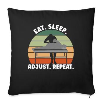 Eat Sleep Adjust Repeat - Sofa pillowcase 17,3'' x 17,3'' (45 x 45 cm) - black - Front