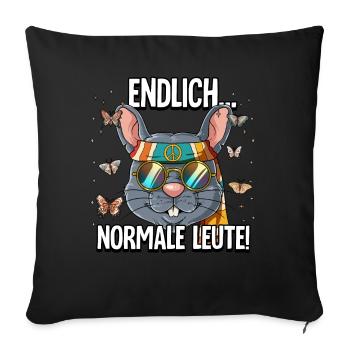 Endlich Normale Leute Hippie Goa Rave - Sofakissenbezug 45 x 45 cm - Schwarz - Vorne