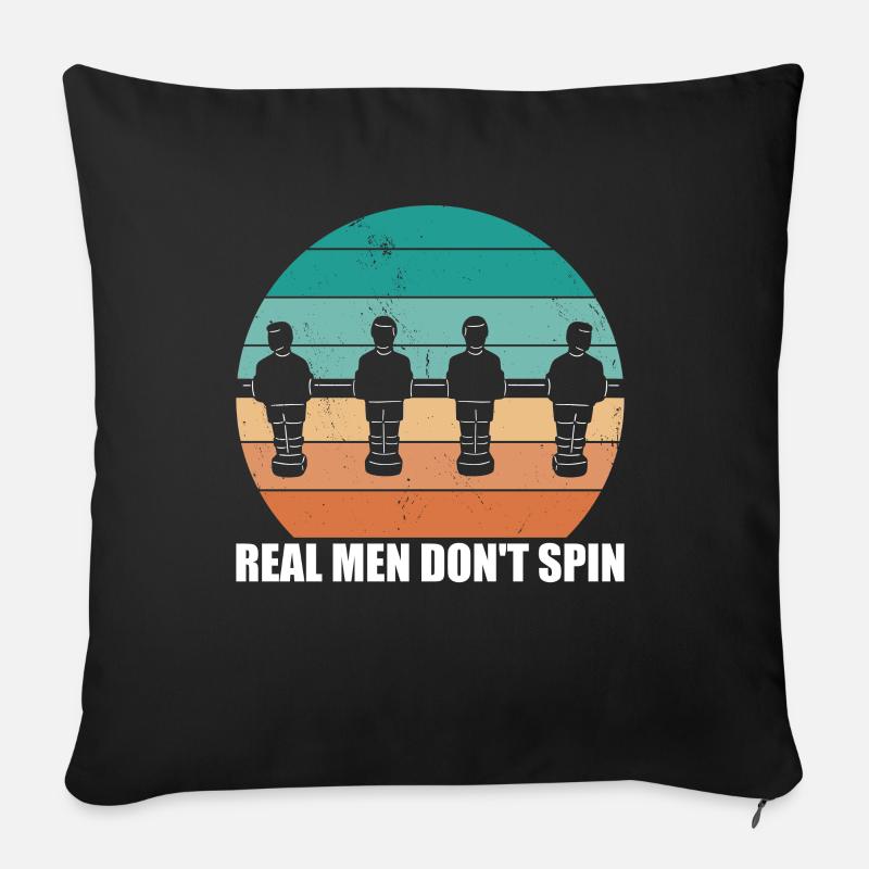 Les vrais hommes ne tournent pas - Housse de coussin décorative 45 x 45 cm - noir