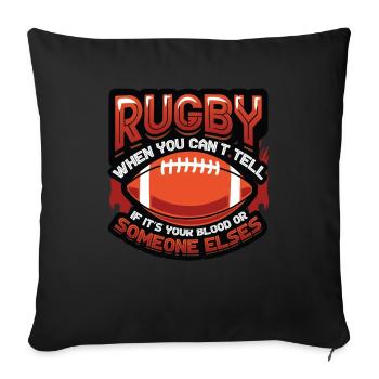Funny rugby player - Sofa pillowcase 17,3'' x 17,3'' (45 x 45 cm) - black - Front