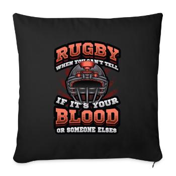 Funny rugby player - Sofa pillowcase 17,3'' x 17,3'' (45 x 45 cm) - black - Front