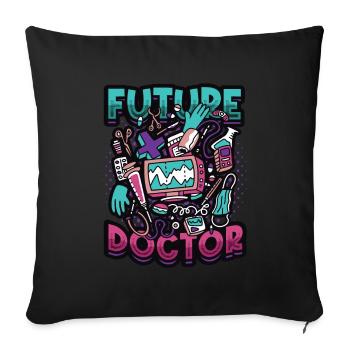 Futur médecin, étudiant en médecine - Housse de coussin décorative 45 x 45 cm - noir - Devant