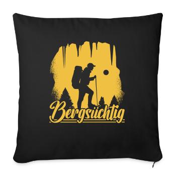 Hikers Addicted to the mountains - Sofa pillowcase 17,3'' x 17,3'' (45 x 45 cm) - black - Front