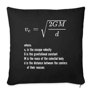 Vitesse d’échappement Gravité Physique Rocket Science - Housse de coussin décorative 45 x 45 cm - noir - Devant