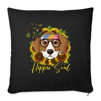 60s 70s Costume Hippie Soul - Housse de coussin décorative 45 x 45 cm - noir - Devant