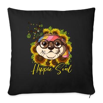 60s 70s Costume Hippie Soul - Housse de coussin décorative 45 x 45 cm - noir - Devant