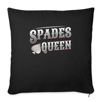 Queen of Spades, Card Game of Spades - Sofa pillowcase 17,3'' x 17,3'' (45 x 45 cm) - black - Front