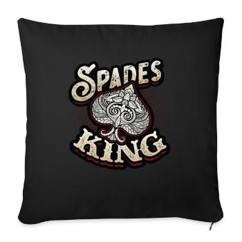 King of Spades, Cards of Spades - Sofa pillowcase 17,3'' x 17,3'' (45 x 45 cm) - black - Front