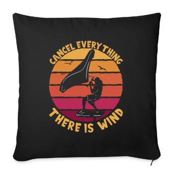There Is Wind Foiling - Sofakissenbezug 45 x 45 cm - Schwarz - Vorne