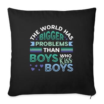 Größere Probleme Als Jungs, Die Jungs Küssen - Sofakissenbezug 45 x 45 cm - Schwarz - Vorne