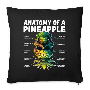 Anatomy of a Pineapple Upside Down Pineapple - Sofa pillowcase 17,3'' x 17,3'' (45 x 45 cm) - black - Front