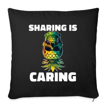 Sharing is Caring Swinging Swinger Upside Down - Sofa pillowcase 17,3'' x 17,3'' (45 x 45 cm) - black - Front