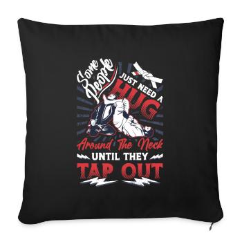 Hug around the neck, Jiu Jitsu - Sofa pillowcase 17,3'' x 17,3'' (45 x 45 cm) - black - Front