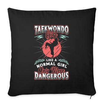 Martial Arts Girls, Taekwondo - Sofa pillowcase 17,3'' x 17,3'' (45 x 45 cm) - black - Front