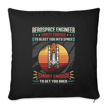 Ingénieur aérospatial - Housse de coussin décorative 45 x 45 cm - noir - Devant