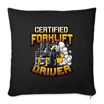 Certified forklift driver - Sofa pillowcase 17,3'' x 17,3'' (45 x 45 cm) - black - Front