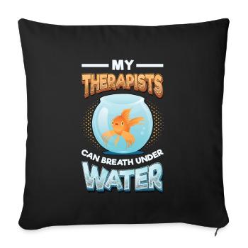 Fun fish keeping, fish keepers - Sofa pillowcase 17,3'' x 17,3'' (45 x 45 cm) - black - Front