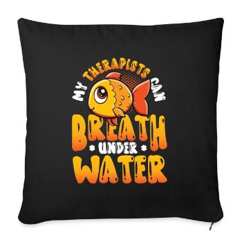 Fun fish keeping, fish keepers - Sofa pillowcase 17,3'' x 17,3'' (45 x 45 cm) - black - Front