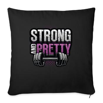 Strong and Pretty Female Bodybuilder Women - Sofa pillowcase 17,3'' x 17,3'' (45 x 45 cm) - black - Front