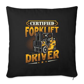 Certified forklift driver - Sofa pillowcase 17,3'' x 17,3'' (45 x 45 cm) - black - Front
