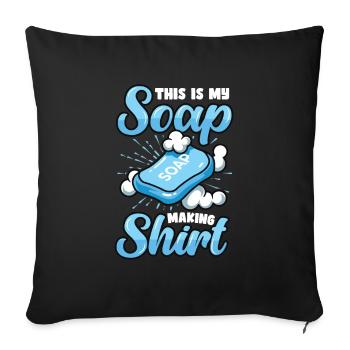 C’est ma fabrication de savon - Housse de coussin décorative 45 x 45 cm - noir - Devant