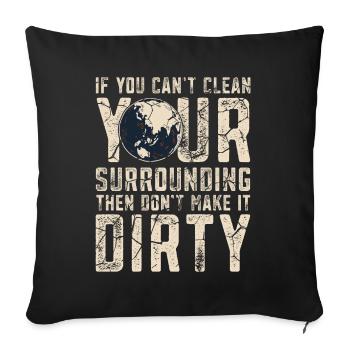 Climate Change Mother Earth Day Environment - Sofa pillowcase 17,3'' x 17,3'' (45 x 45 cm) - black - Front
