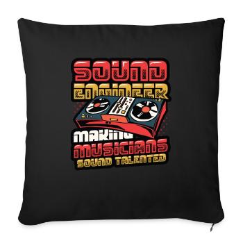 Funny sound engineer and sound engineer - Sofa pillowcase 17,3'' x 17,3'' (45 x 45 cm) - black - Front