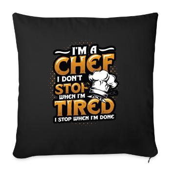 Je suis un chef que je n’arrête pas - Housse de coussin décorative 45 x 45 cm - noir - Devant