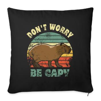 Don't worry be Capy - Capybara - Sofa pillowcase 17,3'' x 17,3'' (45 x 45 cm) - black - Front
