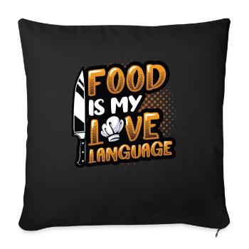 Food is my love language - Sofa pillowcase 17,3'' x 17,3'' (45 x 45 cm) - black - Front