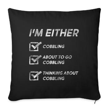 Drôles de citations de pavés Amant cordonnier - Housse de coussin décorative 45 x 45 cm - noir - Devant