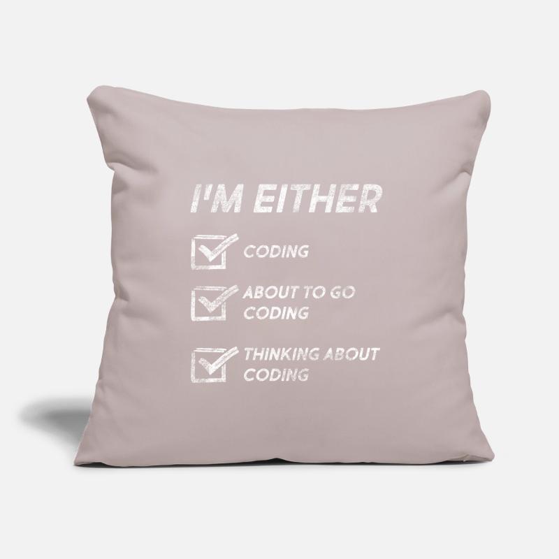 Citations de codage amusantes Codage Love Coder Programmeur Housse de coussin décorative 45 x 45 cm